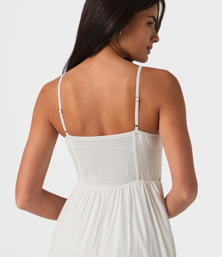 Midikleid in Leinenoptik mit Seitentaschen, Cut-Out-Design und Bindeband vorne Midikleid in Leinenoptik mit Seitentaschen, Cut-Out-Design und Bindeband vorne