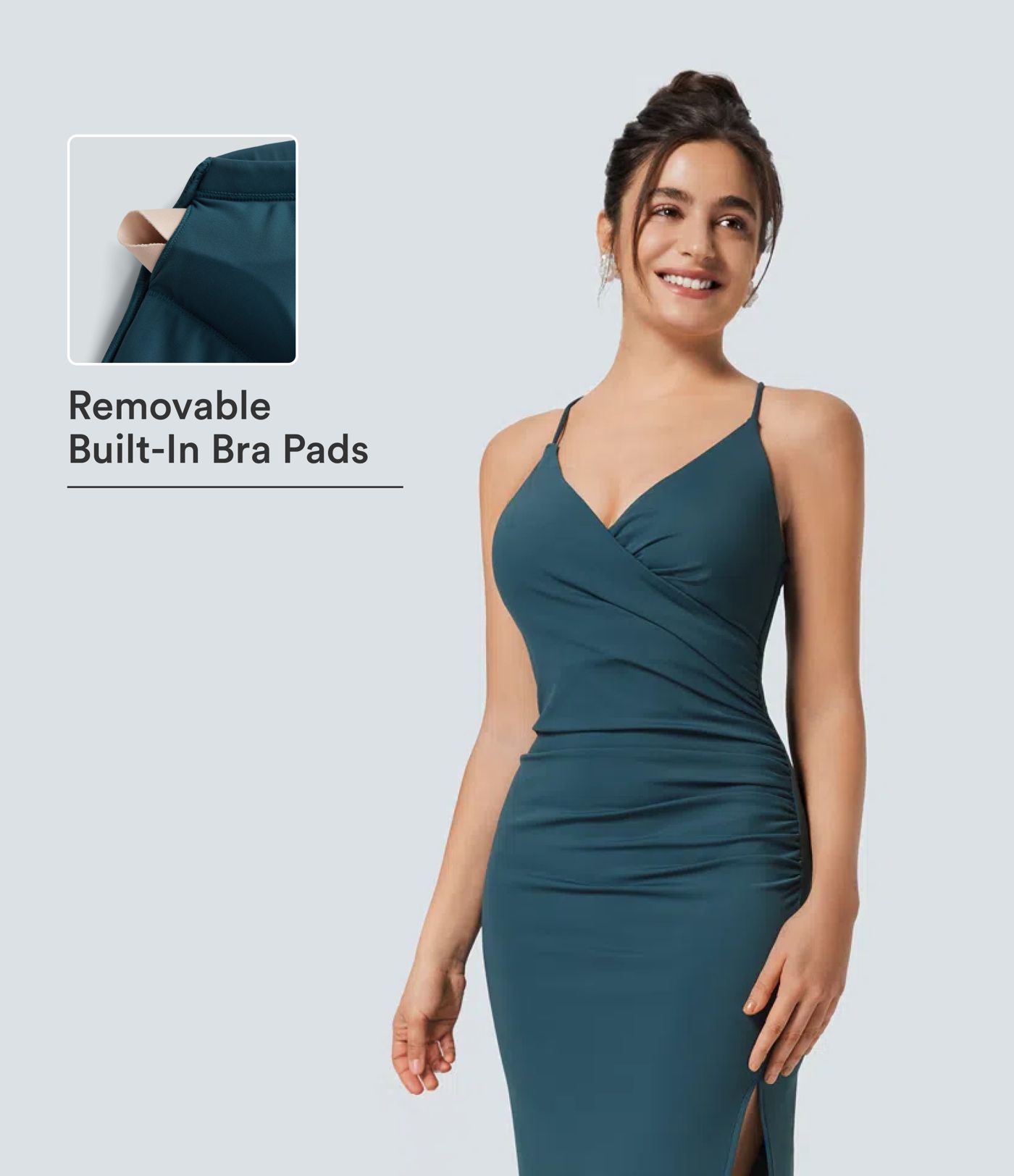 Softlyzero™ Airy Crossover Ruched Backless Lace Up Split Bodycon Bridesmaid and Wedding Guest Dress-UPF50+ Softlyzero™ Airy Crossover Ruched Backless Lace Up Split Bodycon Bridesmaid and Wedding Guest Dress-UPF50+