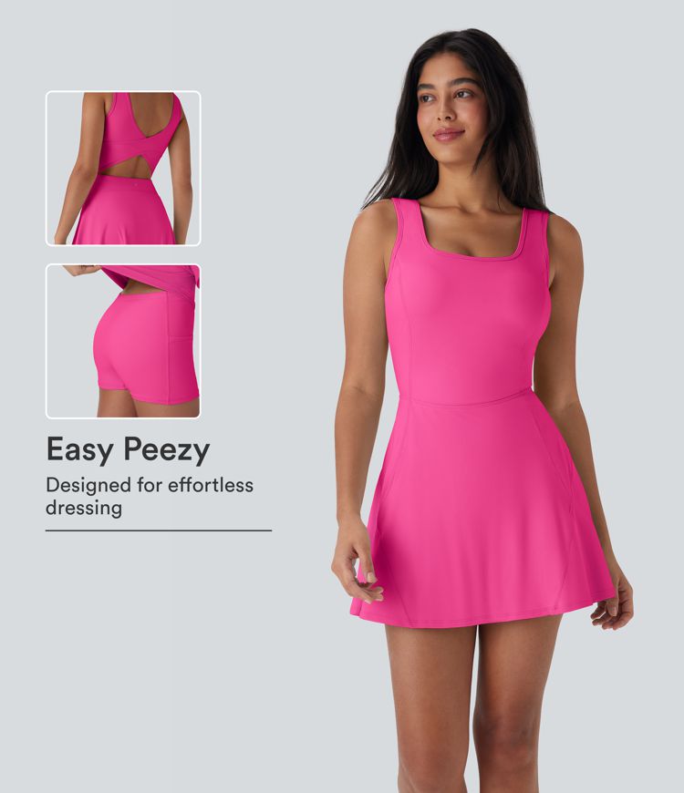 SoftlyZero™ Airy U Neck 2-in-1 Pocket Mini InstantCool Dance Active Dress-Easy Peezy SoftlyZero™ Airy U Neck 2-in-1 Pocket Mini InstantCool Dance Active Dress-Easy Peezy