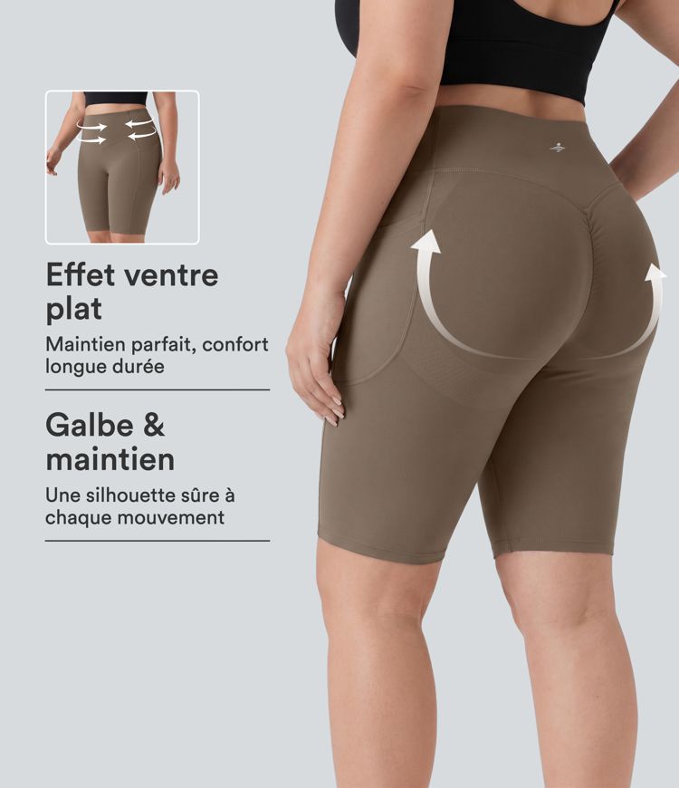 Short cycliste d’entraînement 23cm grande taille Halara UltraSculpt™ taille haute gainant effet liftant fessiers avec poches Short cycliste d’entraînement 23cm grande taille Halara UltraSculpt™ taille haute gainant effet liftant fessiers avec poches