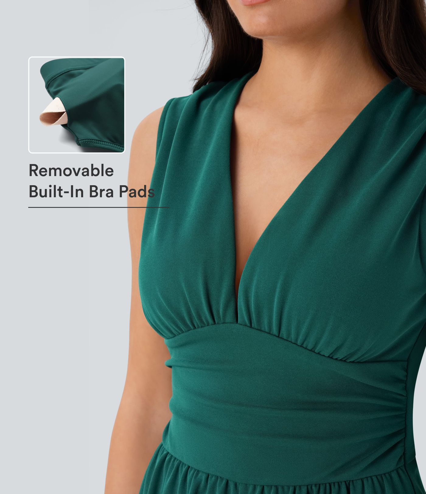V Neck Sleeveless Ruched Pocket Jumpsuit-Easy Peezy V Neck Sleeveless Ruched Pocket Jumpsuit-Easy Peezy