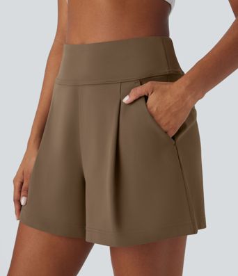 DayStretch High Waisted Work Baggy Shorts 4'' with Pockets DayStretch High Waisted Work Baggy Shorts 4'' with Pockets