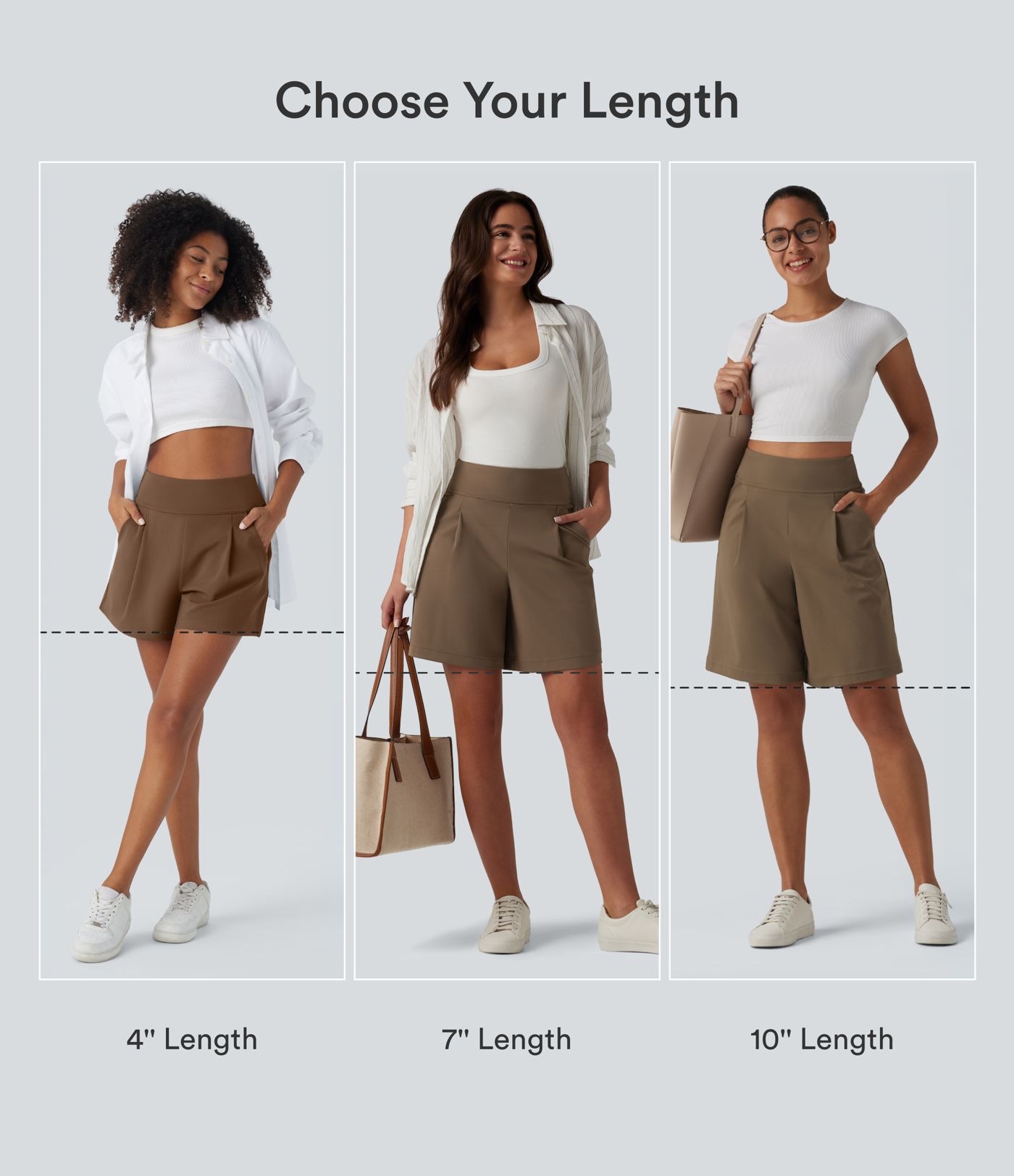 DayStretch High Waisted Work Baggy Shorts 4'' with Pockets DayStretch High Waisted Work Baggy Shorts 4'' with Pockets