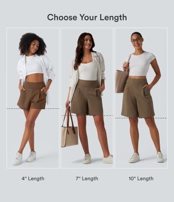 DayStretch High Waisted Work Baggy Shorts 4'' with Pockets DayStretch High Waisted Work Baggy Shorts 4'' with Pockets