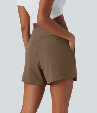 DayStretch High Waisted Work Baggy Shorts 4'' with Pockets DayStretch High Waisted Work Baggy Shorts 4'' with Pockets