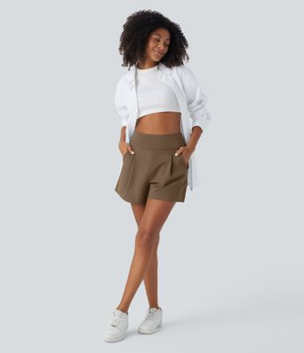 DayStretch High Waisted Work Baggy Shorts 4'' with Pockets DayStretch High Waisted Work Baggy Shorts 4'' with Pockets