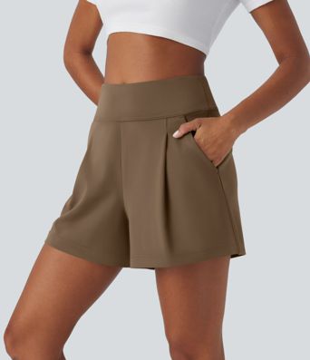 DayStretch High Waisted Work Baggy Shorts 4'' with Pockets DayStretch High Waisted Work Baggy Shorts 4'' with Pockets