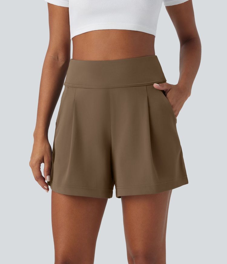 DayStretch High Waisted Work Baggy Shorts 4'' with Pockets DayStretch High Waisted Work Baggy Shorts 4'' with Pockets