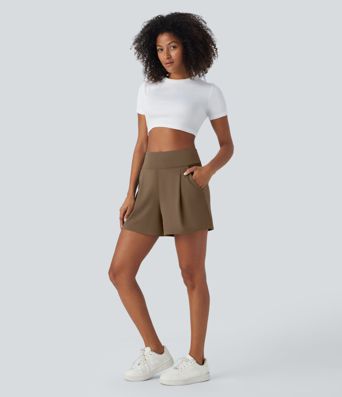 DayStretch High Waisted Work Baggy Shorts 4'' with Pockets DayStretch High Waisted Work Baggy Shorts 4'' with Pockets
