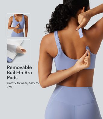 Halara UltraSculpt™ - Yoga-Sport-BH mit mittlerem Support und Reißverschluss