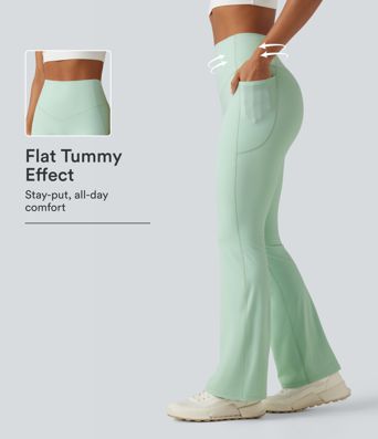 Halara UltraSculpt™ High Waisted Tummy Control Shaping Yoga Bootcut Leggings with Pockets Halara UltraSculpt™ High Waisted Tummy Control Shaping Yoga Bootcut Leggings with Pockets