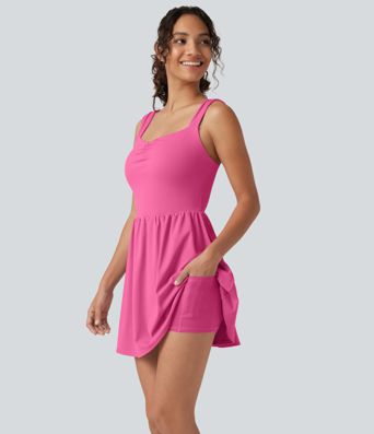Softlyzero™ Plush - Lässiges 2-in-1 Minikleid mit Herzausschnitt, Seitentaschen und integriertem BH - Easy Peezy Edition, B-E Cups Softlyzero™ Plush - Lässiges 2-in-1 Minikleid mit Herzausschnitt, Seitentaschen und integriertem BH - Easy Peezy Edition, B-E Cups