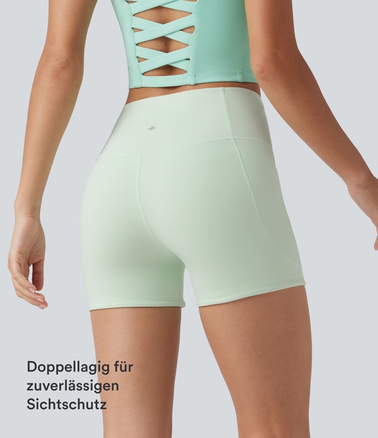 Halara UltraSculpt™ - Formende Biker-Shorts mit hohem Bund, Seitentaschen und Bauchkontrolle - 7,6 cm