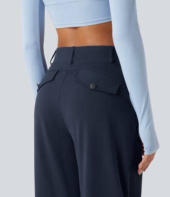 DayStretch High Waisted Barrel Leg Dance Pants with Pockets