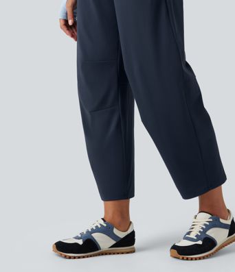 DayStretch High Waisted Barrel Leg Dance Pants with Pockets