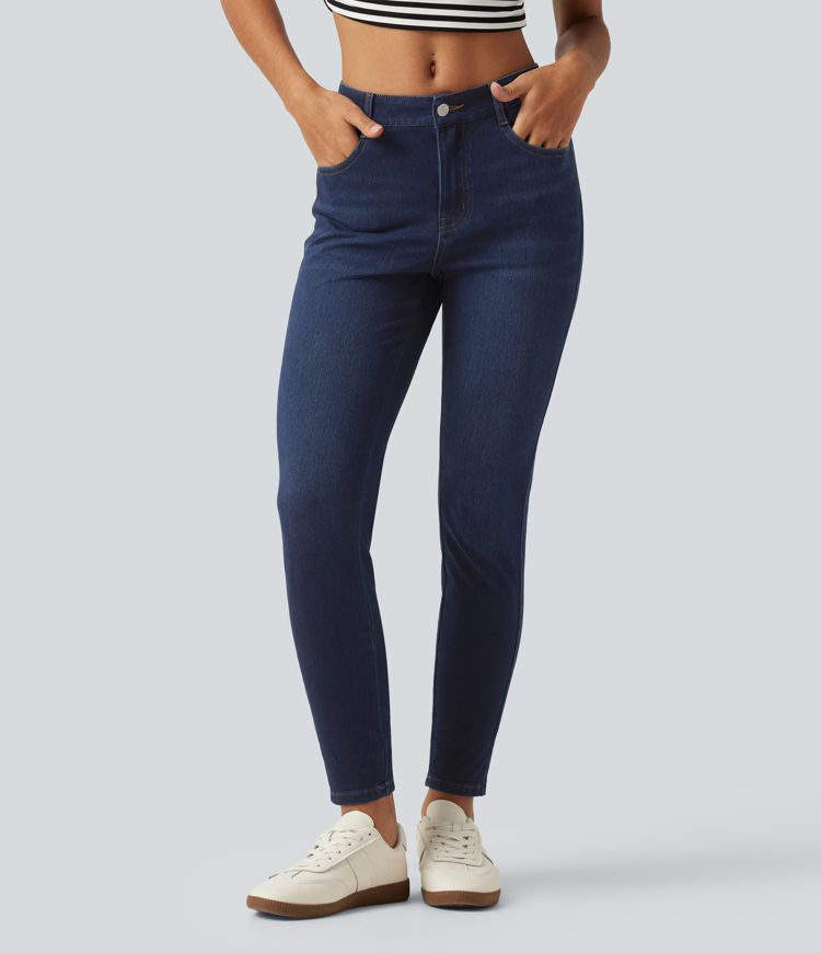 Halara Flex™ Mid Rise Skinny Casual Jeans with Pockets Halara Flex™ Mid Rise Skinny Casual Jeans with Pockets