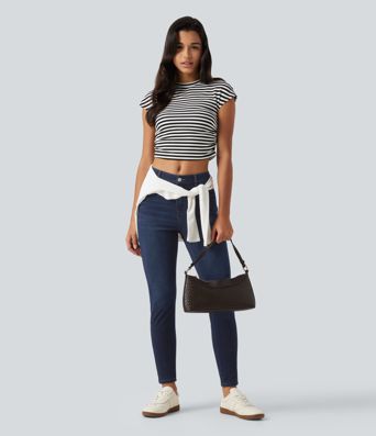 Halara Flex™ Mid Rise Skinny Casual Jeans with Pockets Halara Flex™ Mid Rise Skinny Casual Jeans with Pockets