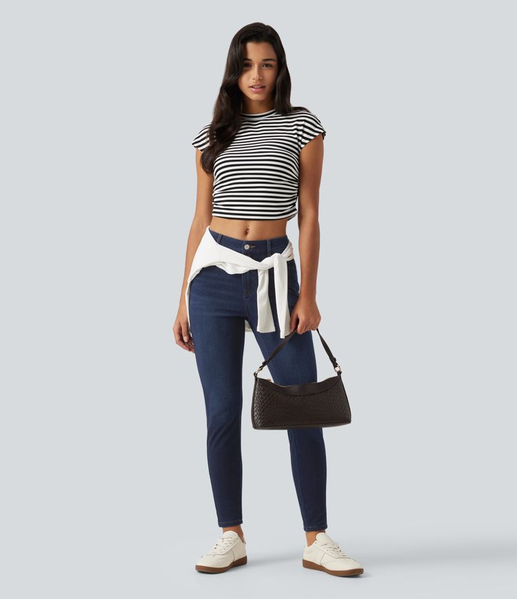 Halara Flex™ Mid Rise Skinny Casual Jeans with Pockets Halara Flex™ Mid Rise Skinny Casual Jeans with Pockets