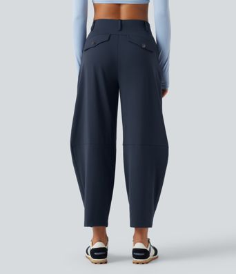 DayStretch High Waisted Barrel Leg Dance Pants with Pockets