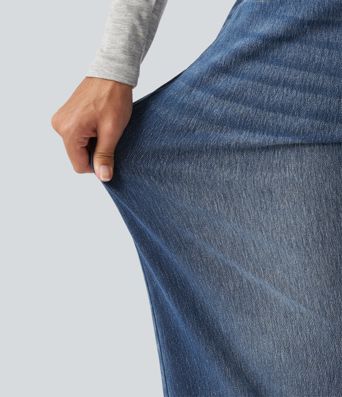 Halara Flex™ Mid Rise Barrel Leg Casual Jeans with Pockets
