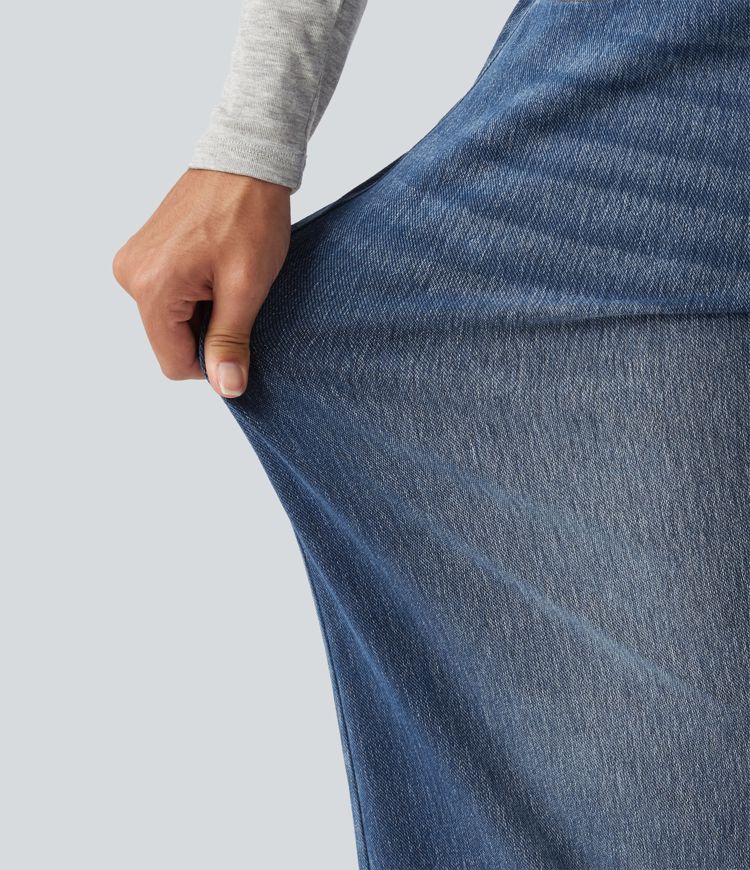 Halara Flex™ Mid Rise Barrel Leg Casual Jeans with Pockets