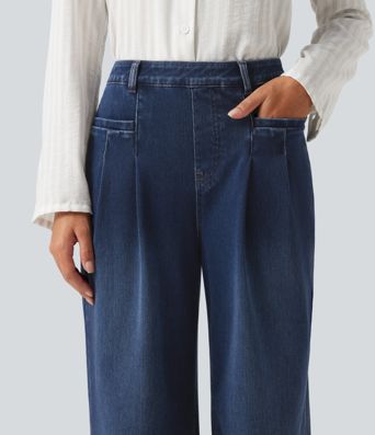 Halara Flex™ jean décontracté taille haute à jambe large avec poches
