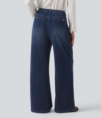 Halara Flex™ jean décontracté taille haute à jambe large avec poches