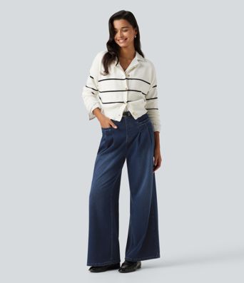 Halara Flex™ jean décontracté taille haute à jambe large avec poches