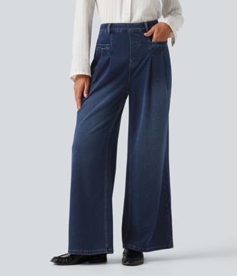 Halara Flex™ jean décontracté taille haute à jambe large avec poches