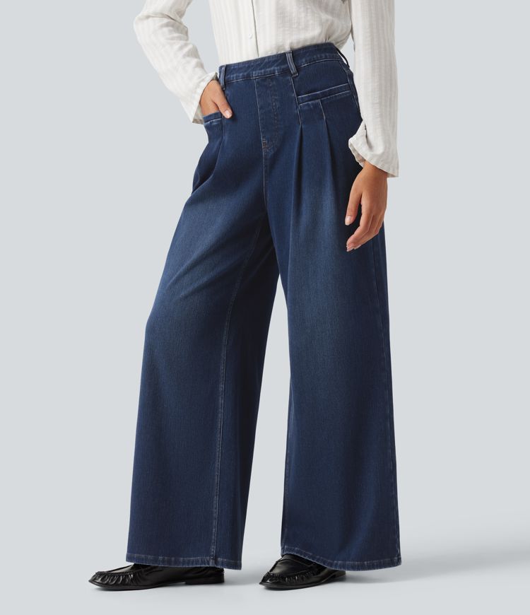 Halara Flex™ jean décontracté taille haute à jambe large avec poches