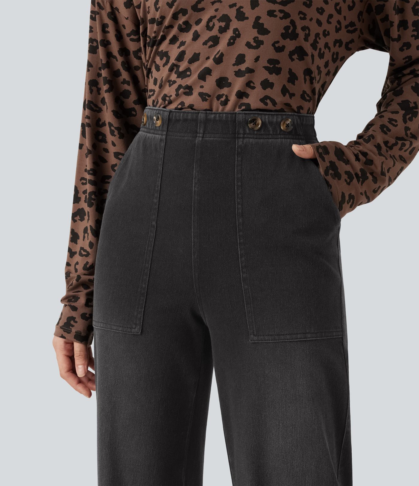 Halara Flex™ High Waisted Wide Leg Jeans with Pockets