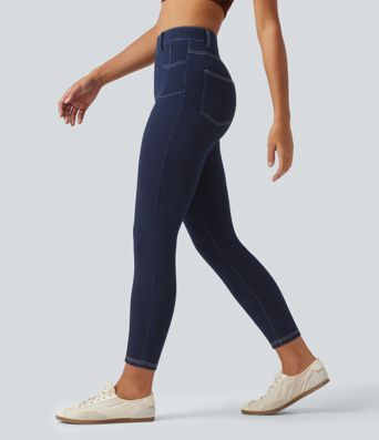 Halara Flex™ High Waisted Denim Casual Leggings with Pockets Halara Flex™ High Waisted Denim Casual Leggings with Pockets