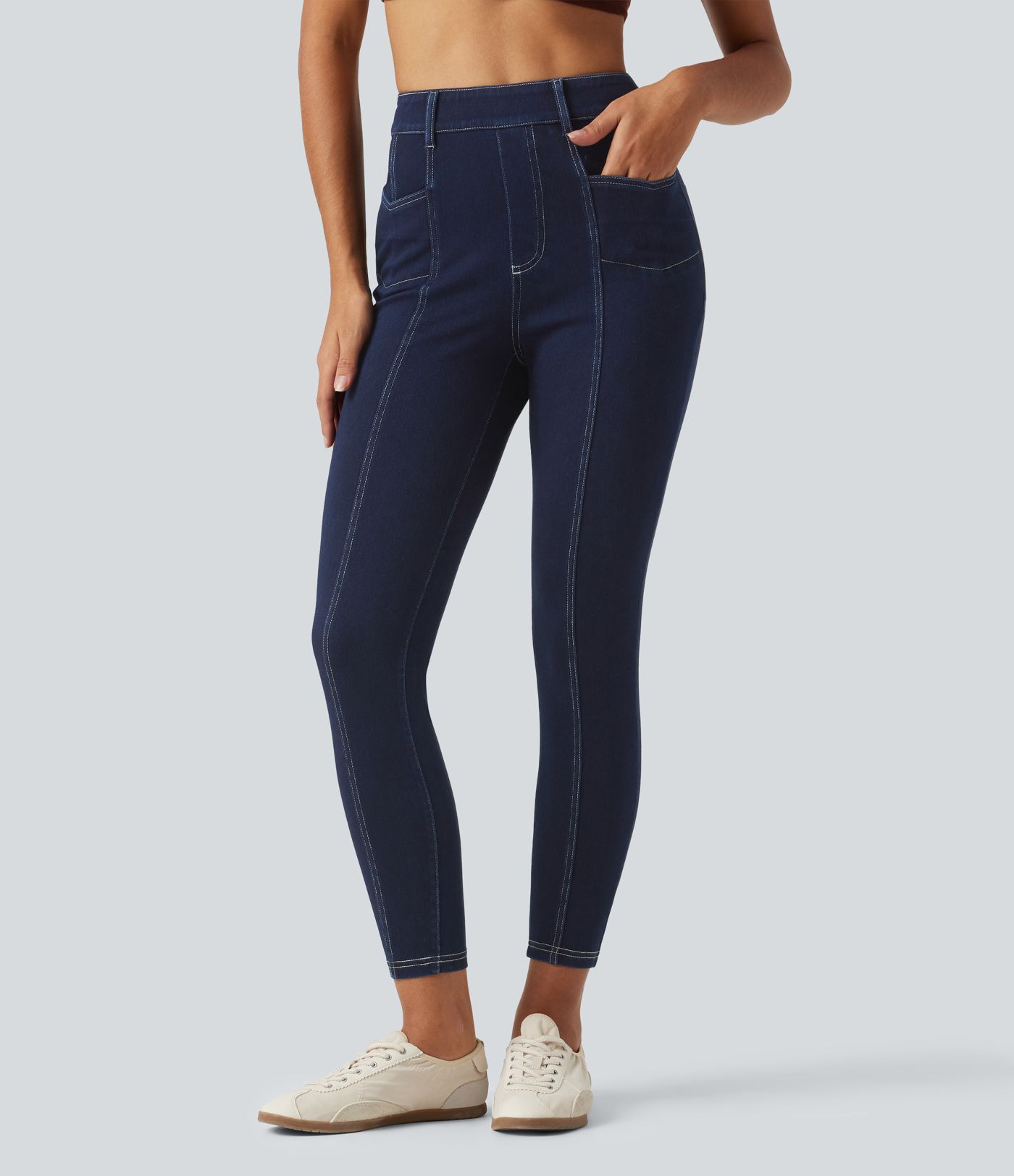 Halara Flex™ High Waisted Denim Casual Leggings with Pockets Halara Flex™ High Waisted Denim Casual Leggings with Pockets