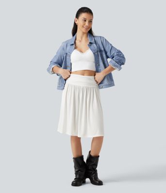Collared Long Sleeve Denim Print French Terry Casual Jacket with Pockets