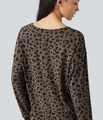 V Nneck Leopard Print Long Sleeve Casual T-Shirt V Nneck Leopard Print Long Sleeve Casual T-Shirt