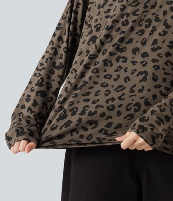 V Nneck Leopard Print Long Sleeve Casual T-Shirt V Nneck Leopard Print Long Sleeve Casual T-Shirt