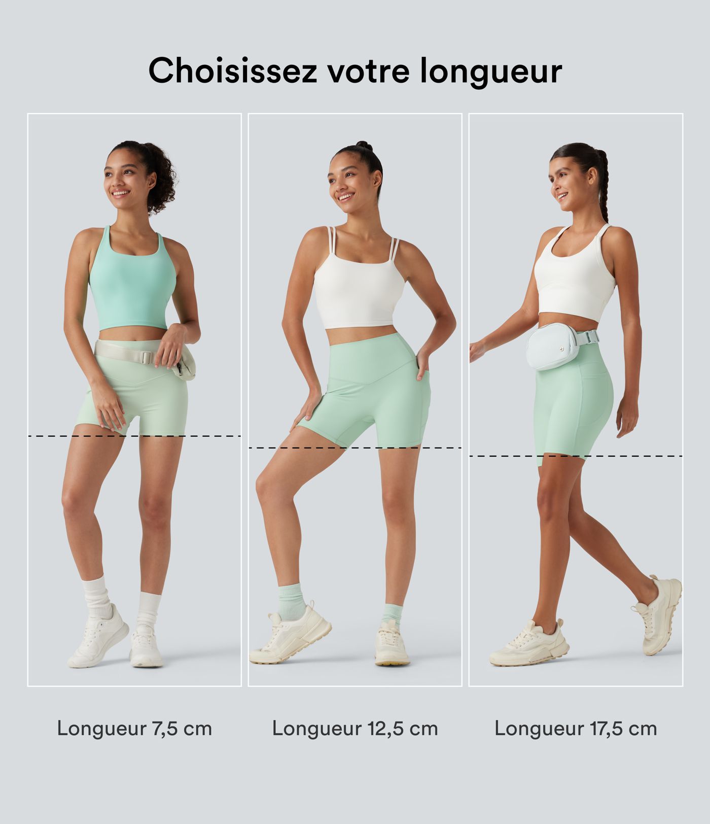 Short cycliste d’entraînement Halara UltraSculpt™ 8cm taille haute gainant avec poches
