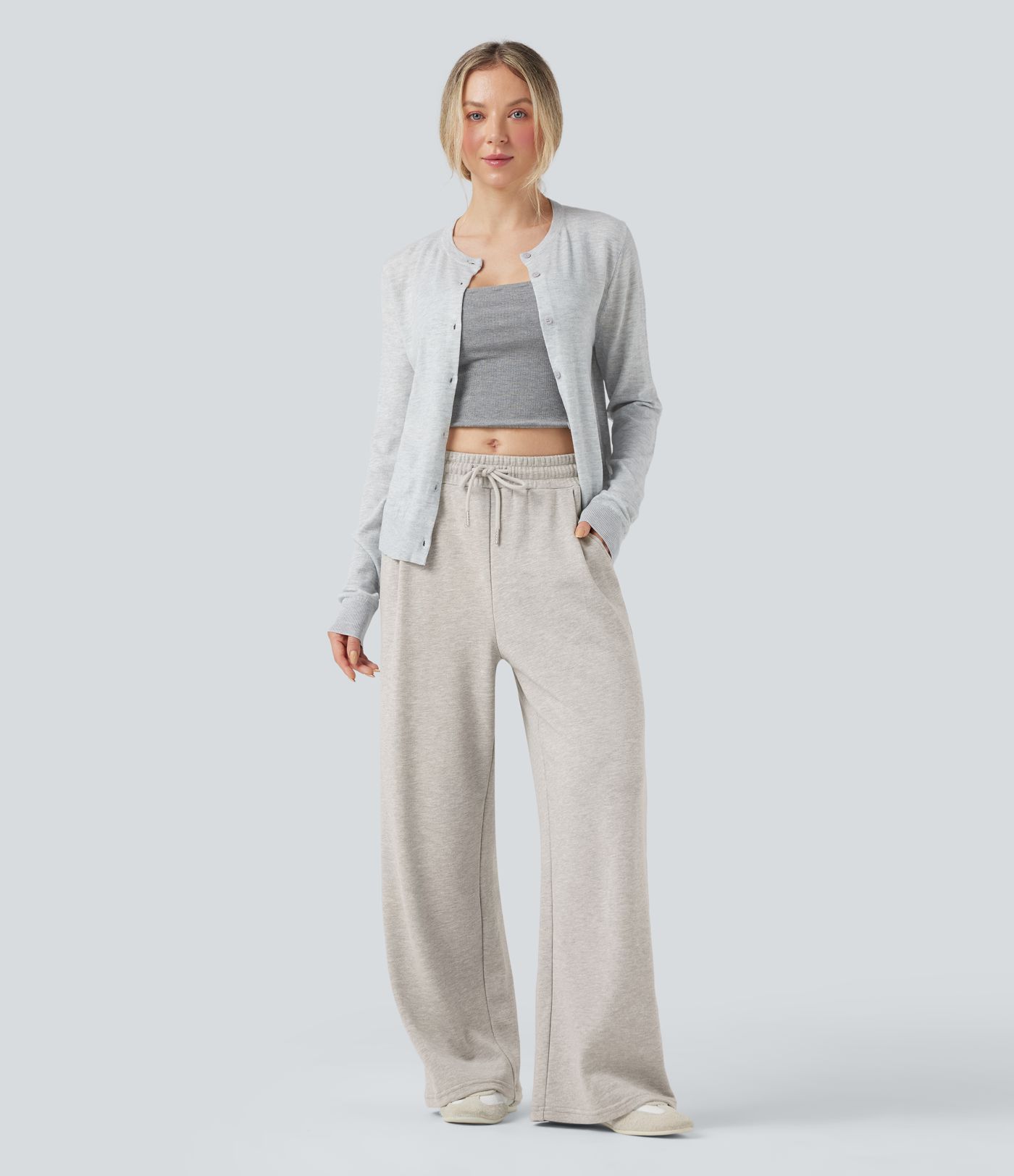 Mid Rise Drawstring Casual Cotton Pants with Pockets Mid Rise Drawstring Casual Cotton Pants with Pockets