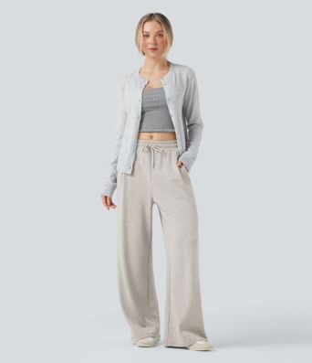 Mid Rise Drawstring Casual Cotton Pants with Pockets Mid Rise Drawstring Casual Cotton Pants with Pockets