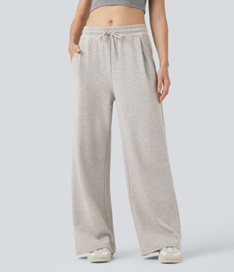 Mid Rise Drawstring Casual Cotton Pants with Pockets Mid Rise Drawstring Casual Cotton Pants with Pockets