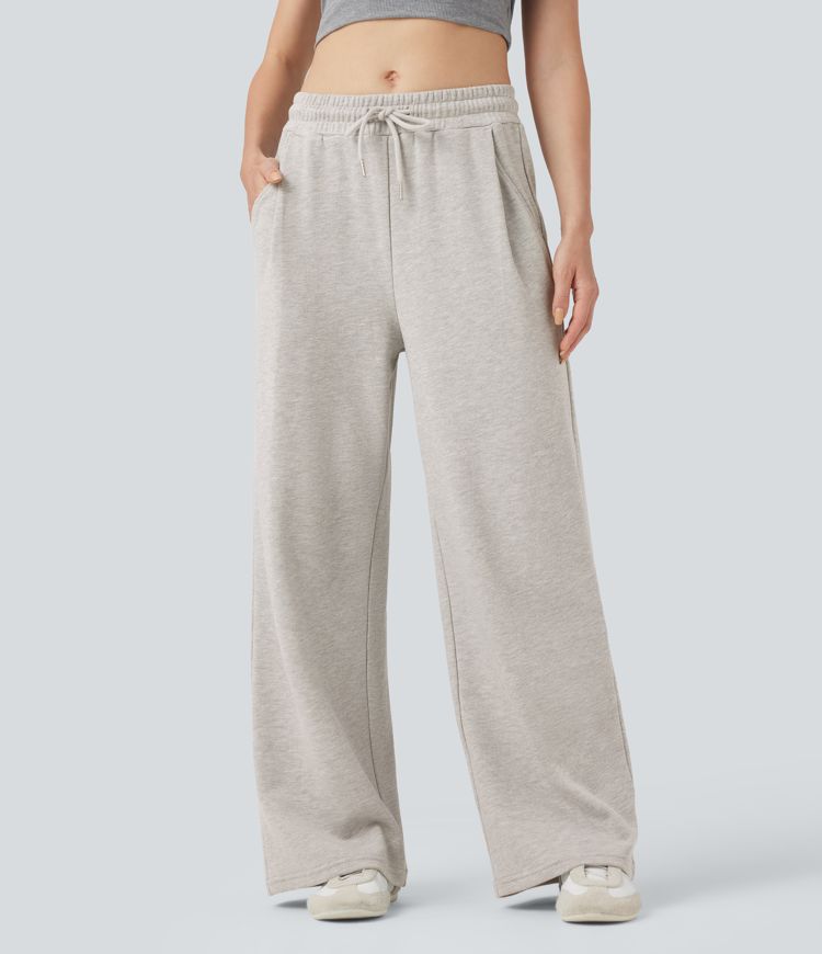 Mid Rise Drawstring Casual Cotton Pants with Pockets Mid Rise Drawstring Casual Cotton Pants with Pockets