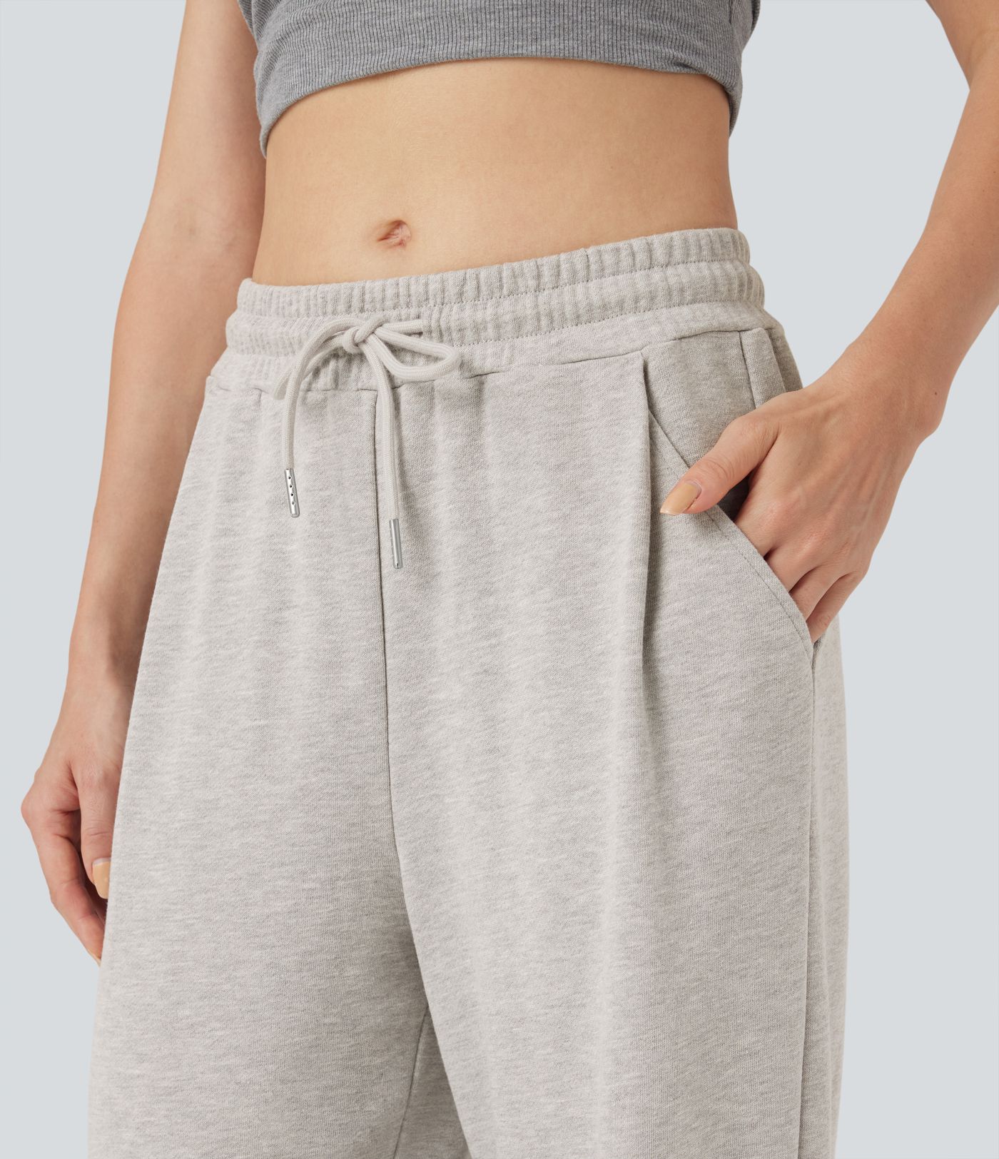 Mid Rise Drawstring Casual Cotton Pants with Pockets Mid Rise Drawstring Casual Cotton Pants with Pockets