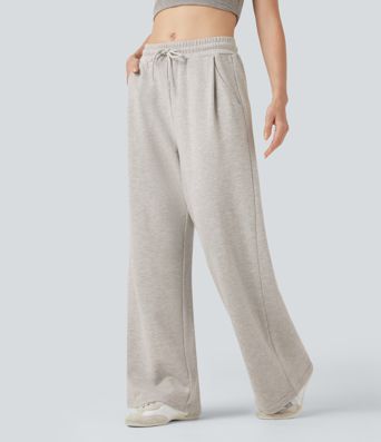 Mid Rise Drawstring Casual Cotton Pants with Pockets Mid Rise Drawstring Casual Cotton Pants with Pockets