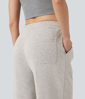 Mid Rise Drawstring Casual Cotton Pants with Pockets Mid Rise Drawstring Casual Cotton Pants with Pockets
