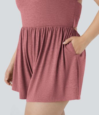 2-in-1 Plus Size Romper with Pockets-Easy Peezy Edition 2-in-1 Plus Size Romper with Pockets-Easy Peezy Edition
