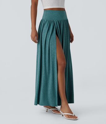 High Waisted 2-in-1 Flowy Maxi Casual Skirt High Waisted 2-in-1 Flowy Maxi Casual Skirt