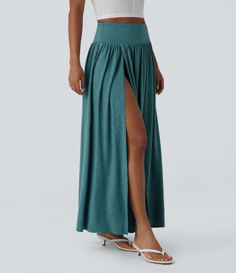 High Waisted 2-in-1 Flowy Maxi Casual Skirt High Waisted 2-in-1 Flowy Maxi Casual Skirt