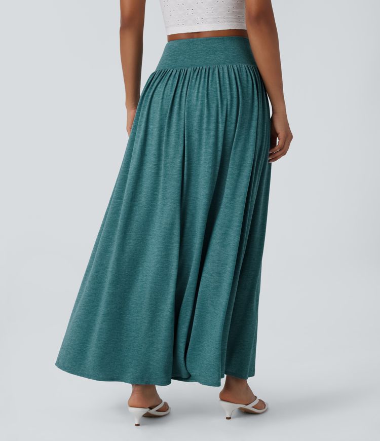 High Waisted 2-in-1 Flowy Maxi Casual Skirt High Waisted 2-in-1 Flowy Maxi Casual Skirt