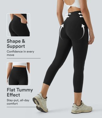 Halara UltraSculpt™ High Waisted Tummy Control Pocket Shaping Training Capri Leggings