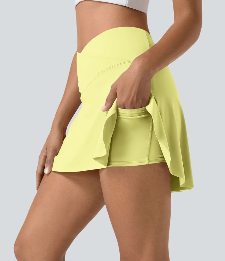 Everyday SoftlyZero™ Airy Crossover 2-in-1 Side Pocket InstantCool Mini Tennis Skirt-Lucid